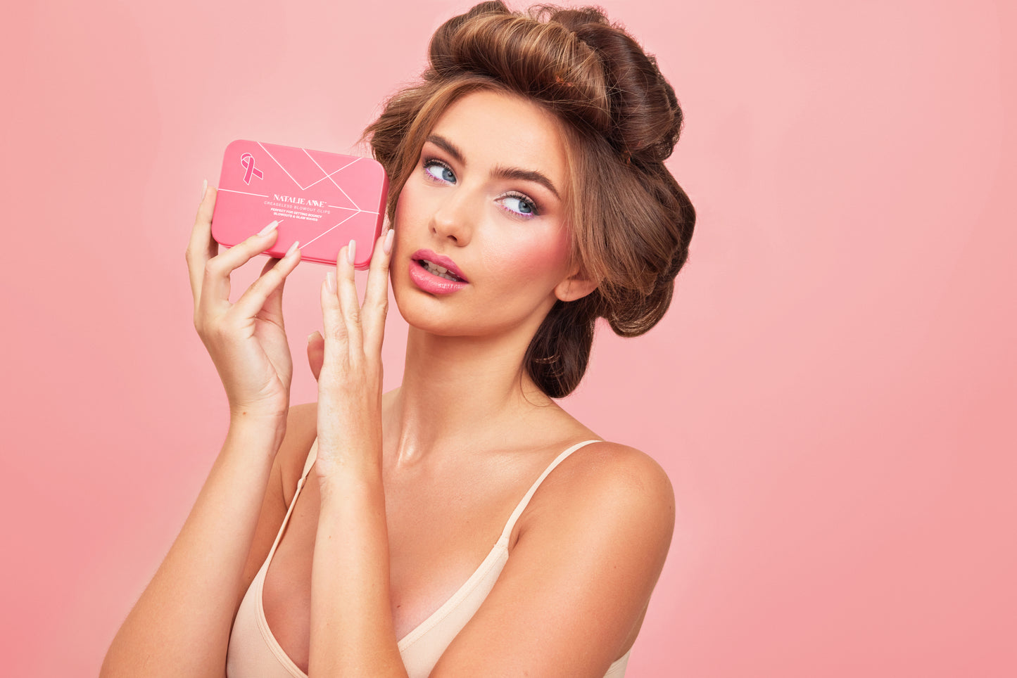 Natalie Anne Pink Ribbon PowerGrip Sectioning Clips