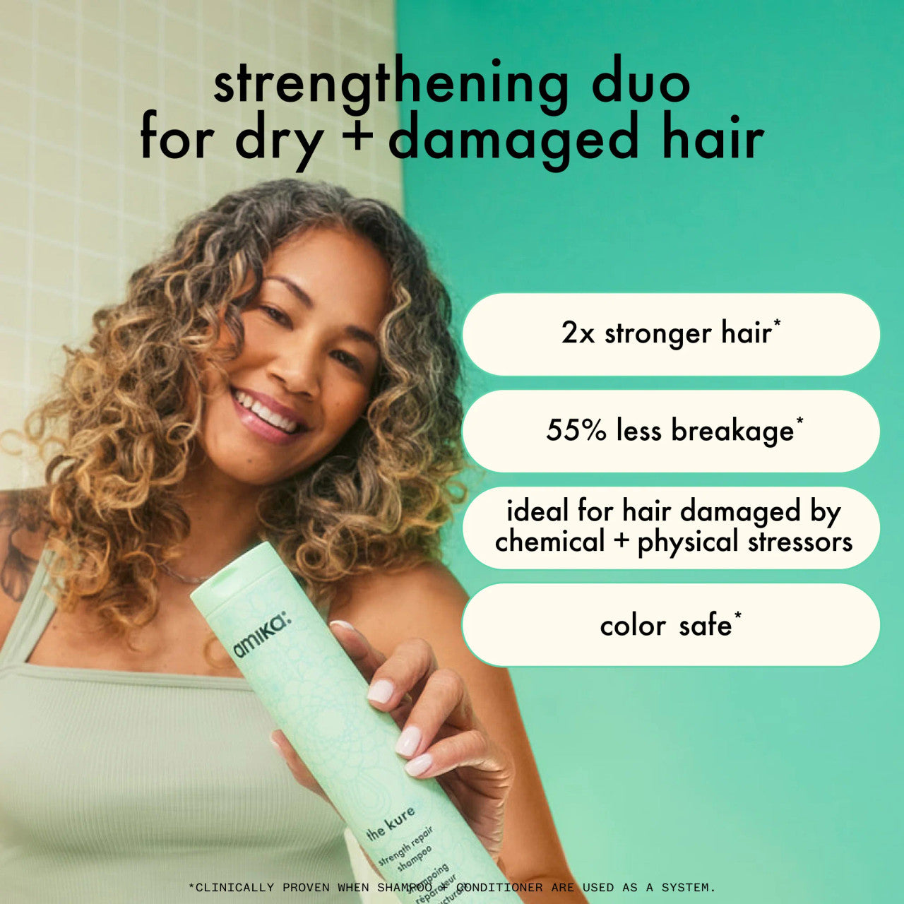 Amika The Kure Strength Repair Shampoo 275ml