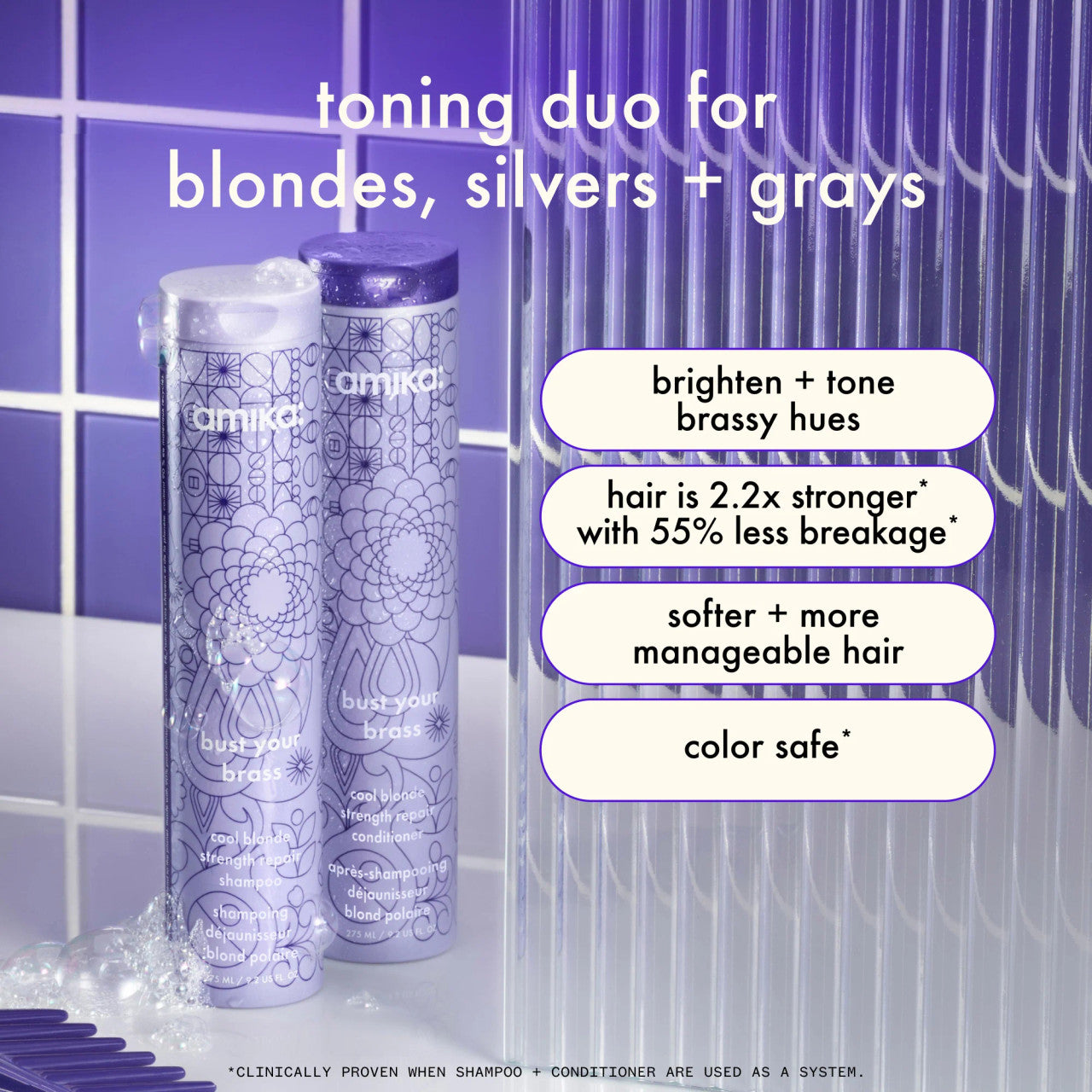 Amika Bust Your Brass Cool Blonde Repair Conditioner 275ml