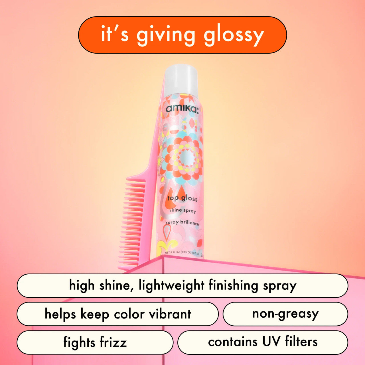 Amika Top Gloss Shine Spray 142ml