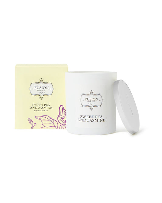 Fusion White Jar Sweet Pea and Jasmine Soy Candle