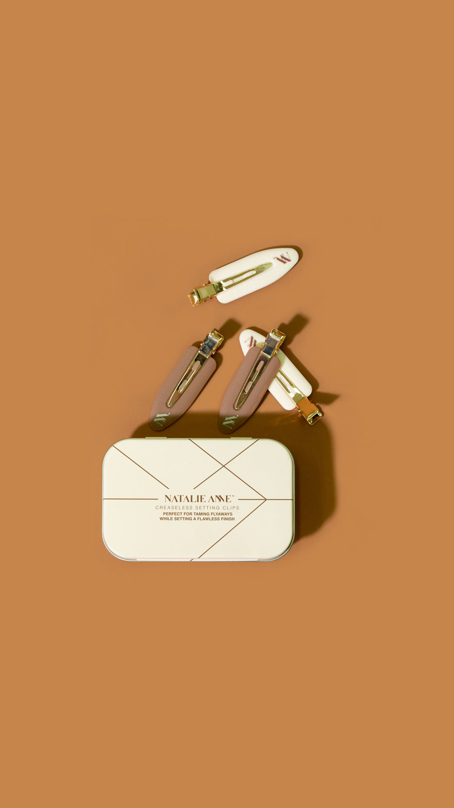 Natalie Anne Creaseless Setting Clips - Choc/Ivory